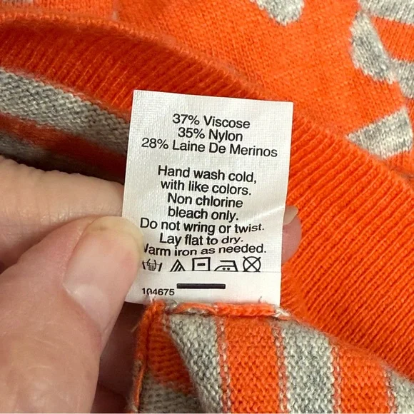 J.Crew Orange Stripe & Polka Dot Knit Sweater Small – Fall Cozy Chic - Picture 7 of 8